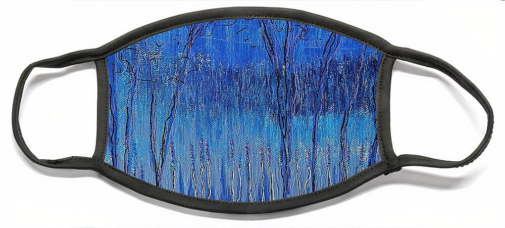 Nature Face Mask featuring the painting Marsh Twilight by Pam O'Mara