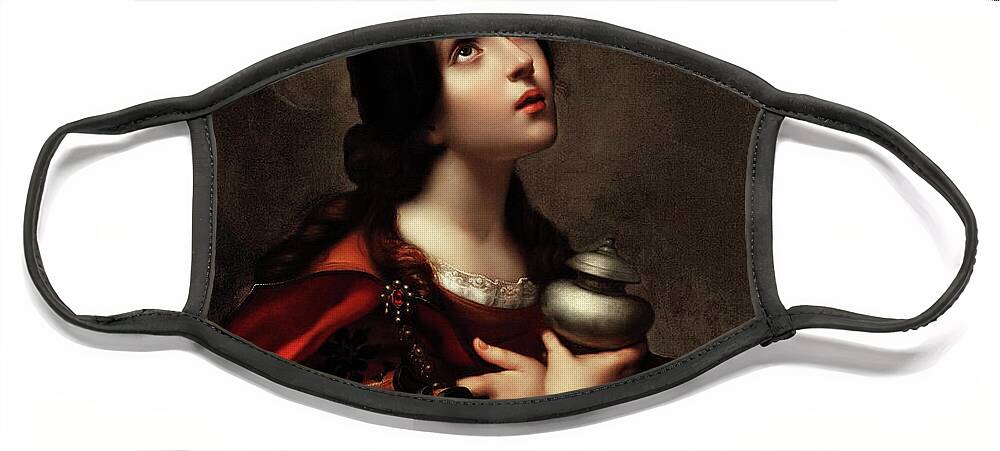 Mary Magdalene Face Mask featuring the painting Mary Magdalene by Carlo Dolci Classical Fine Art Xzendor7 Old Masters Reproductions by Rolando Burbon