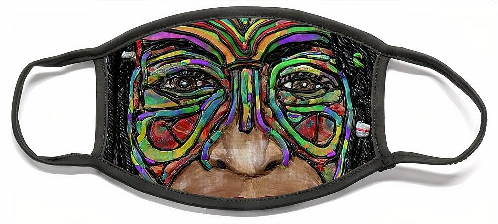  Face Mask featuring the mixed media Me Myself and I by Deborah Stanley