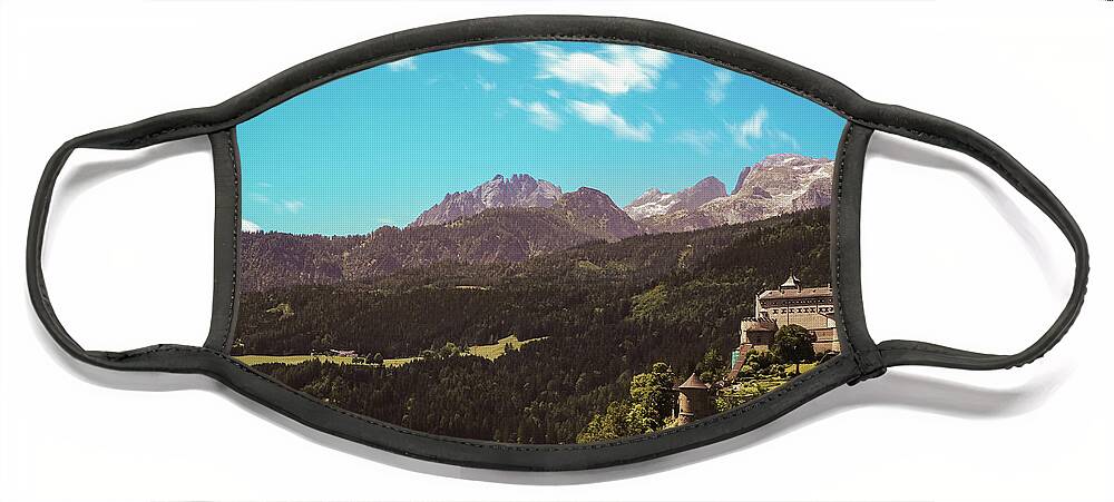 Reconstruction Face Mask featuring the photograph Medieval Hohenwerfen Castle by Vaclav Sonnek