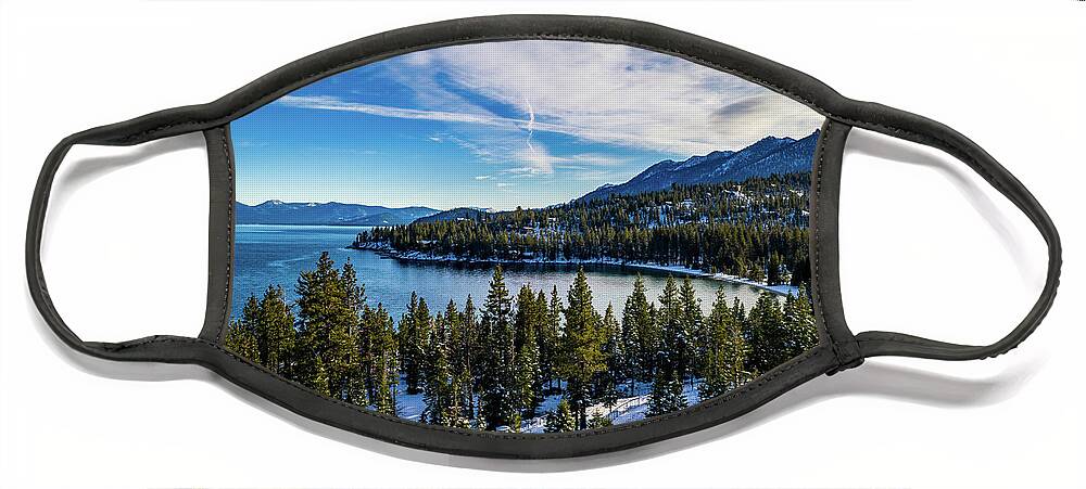 Drone Face Mask featuring the photograph Meeks Bay 4 by Clinton Ward