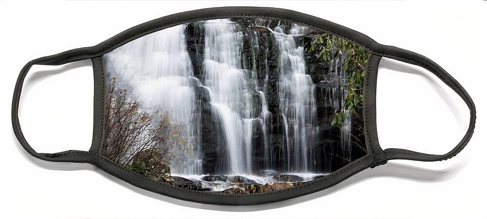 Landscape Face Mask featuring the photograph Meigs Falls, Smoky Mountains by Theresa D Williams
