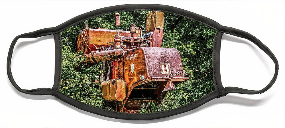 Farm Equipment Face Mask featuring the photograph Memories of a Farm Abandoned by Susan Vineyard