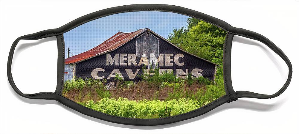 Route 66 Face Mask featuring the photograph Meramec Caverns Barn - Cayuga, Illinois - Route 66 by Susan Rissi Tregoning
