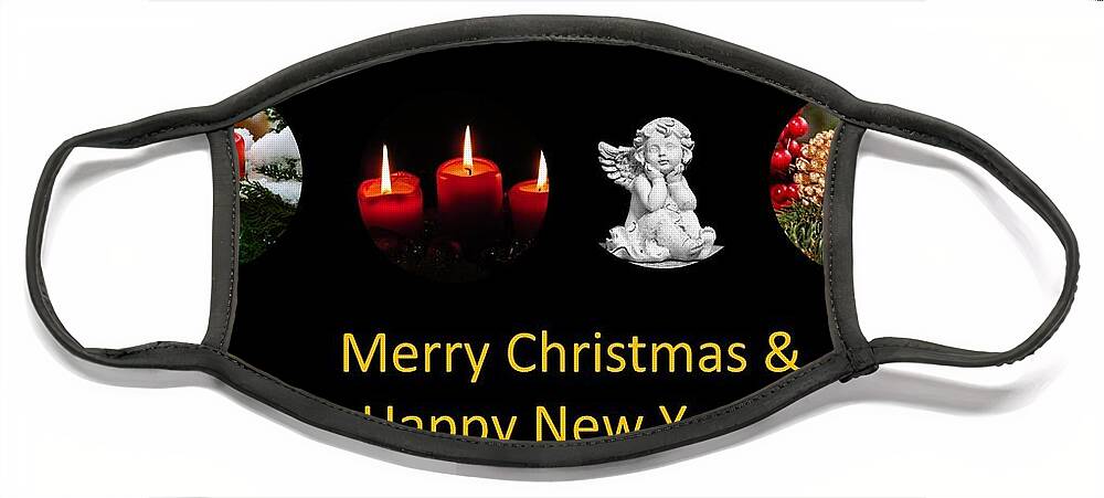 Christmas Face Mask featuring the photograph Merry Christmas and Happy New Year by Nancy Ayanna Wyatt