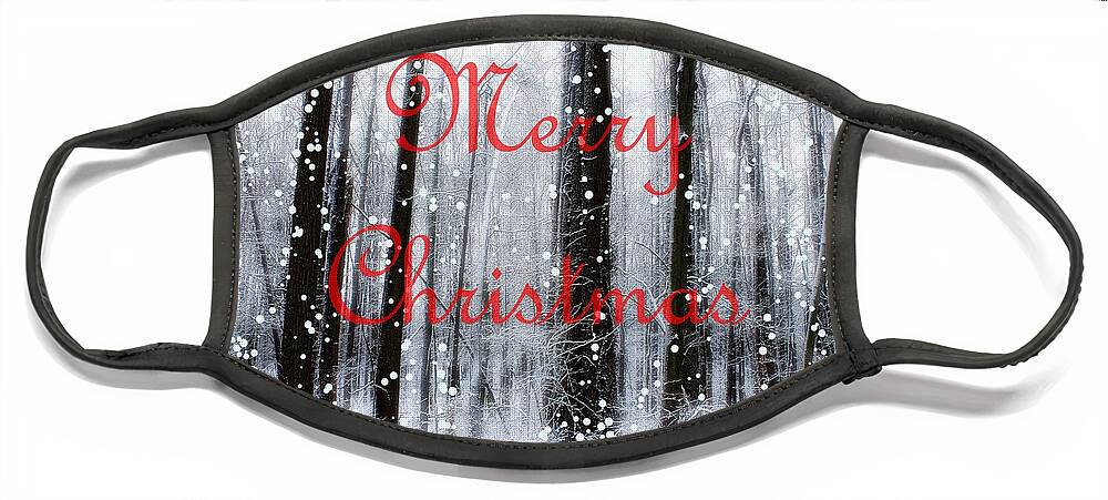 Christmas Face Mask featuring the photograph Merry Christmas at the Woods of Nimisila by Mary Walchuck