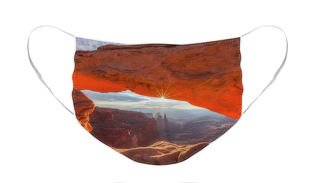 Sunrise Face Mask featuring the photograph Mesa's Sunrise by Darren White