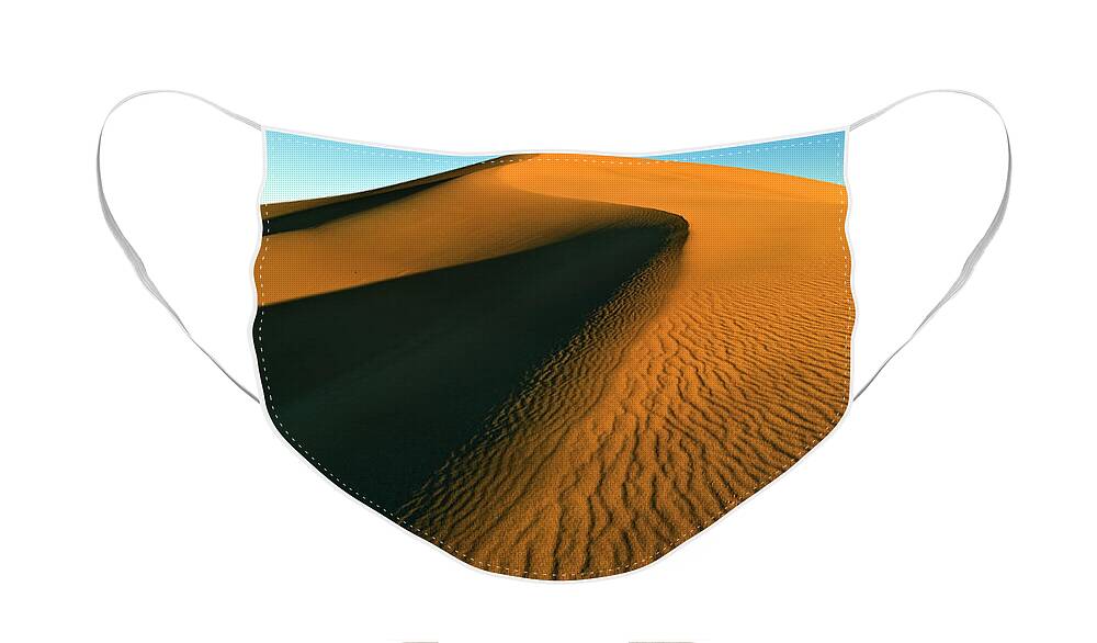 Mesquite Flats Sand Dunes Face Mask featuring the photograph Mesquite Flats sand dunes, Death Valley, California by Neale And Judith Clark