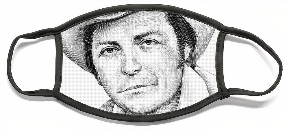 Mickey Gilley Face Mask featuring the drawing Mickey Gilley 11MAY22 by Greg Joens