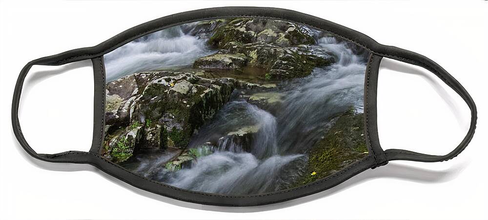 Middle Prong Trail Face Mask featuring the photograph Middle Prong Little River 10 by Phil Perkins
