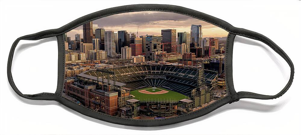 Coors Field Face Mask featuring the photograph Mile High Silence by Chuck Rasco Photography