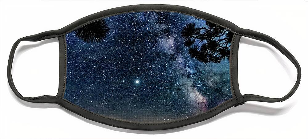 Higgins Lake Face Mask featuring the photograph Milky Way Higgins Lake Summer Solstice 2020 by Joe Holley