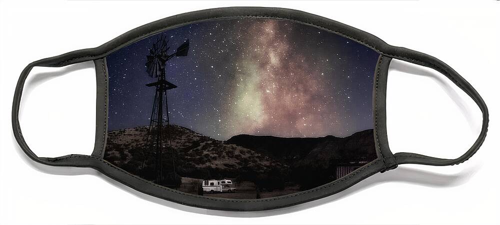 Arizona Face Mask featuring the photograph Milky Way Over Brown Canyon Ranch by Al Andersen