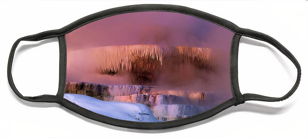 Dave Welling Face Mask featuring the photograph Minerva Springs Yellowstone National Park Wyoming by Dave Welling