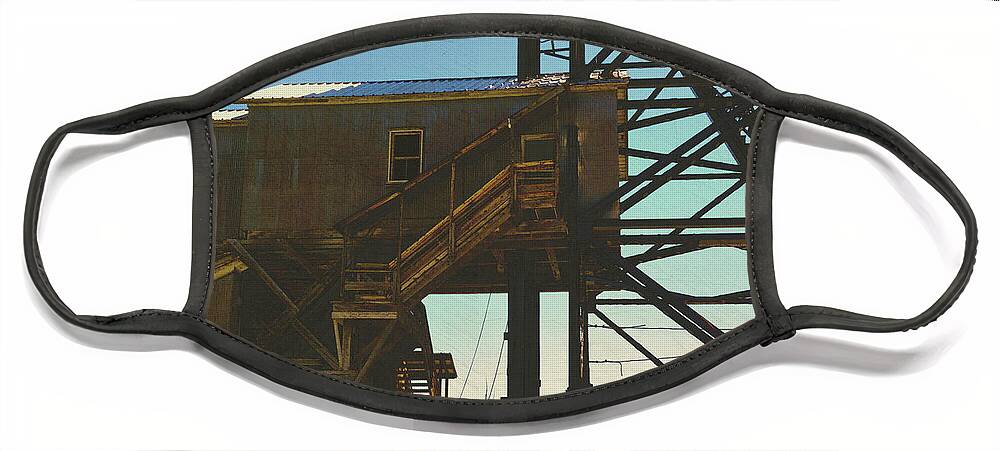Mining Site Face Mask featuring the photograph Mining Structures by Kae Cheatham