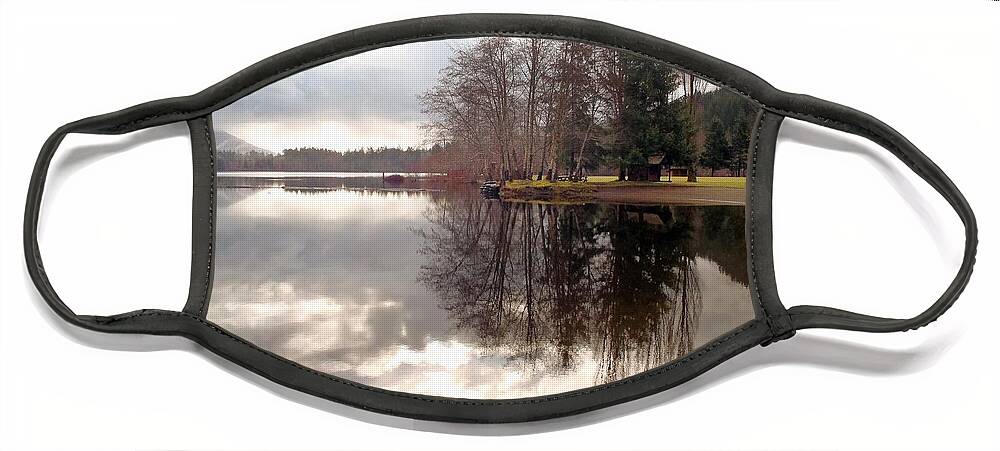 Cowichan Valley Face Mask featuring the photograph Mirrored Morning by Kimberly Furey
