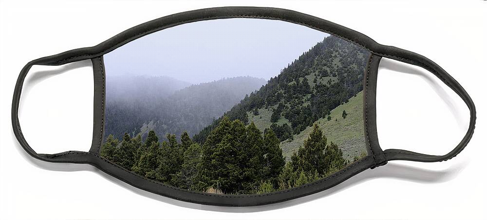 Scenic Face Mask featuring the photograph Mist in the Mountains by Kae Cheatham