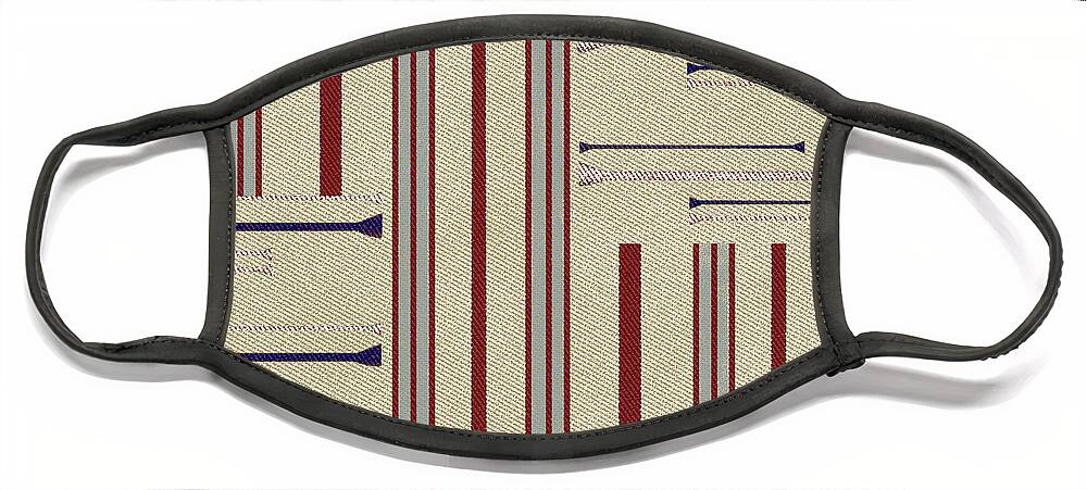 Stripe Face Mask featuring the digital art Modern African Ticking Stripe by Sand And Chi