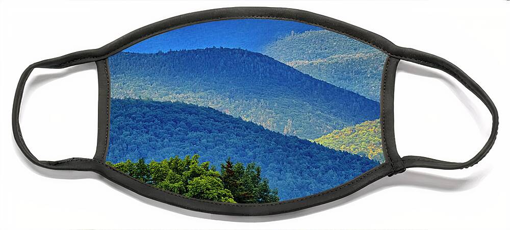Orange Massachusetts Face Mask featuring the photograph Monadnock View by Tom Singleton