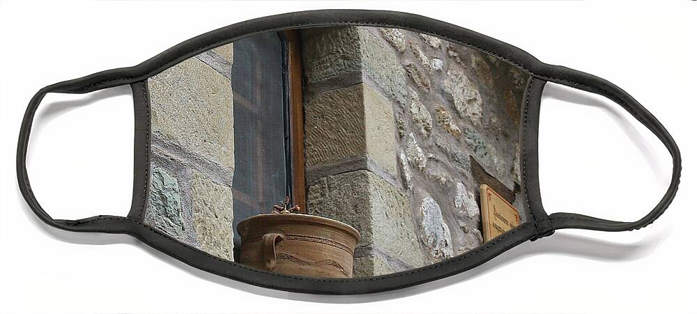 Greece Face Mask featuring the photograph Monastery Window by M Kathleen Warren