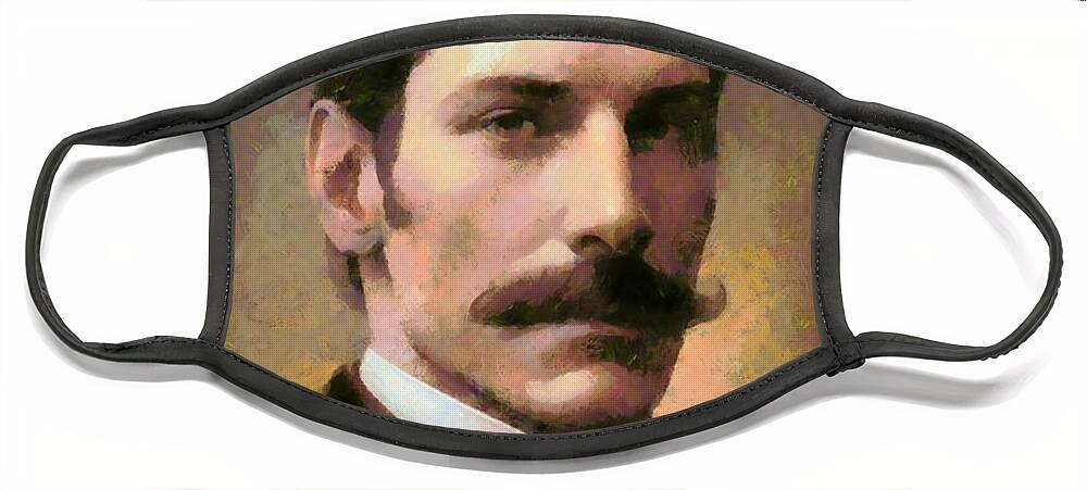 Monet Wyatt Earp 2023 Face Mask featuring the digital art Monet Wyatt Earp 2023 by Caito Junqueira