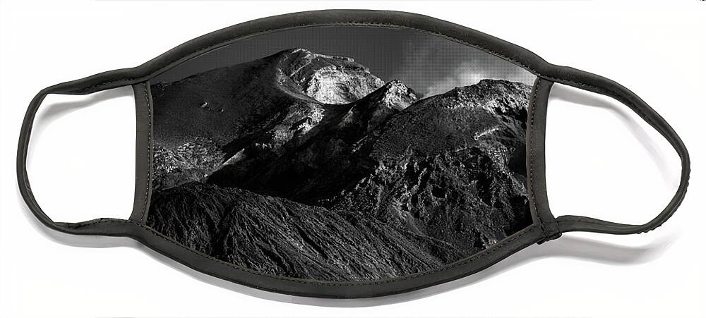 Stromboli Face Mask featuring the photograph Moon Over Stromboli by Doug Sturgess