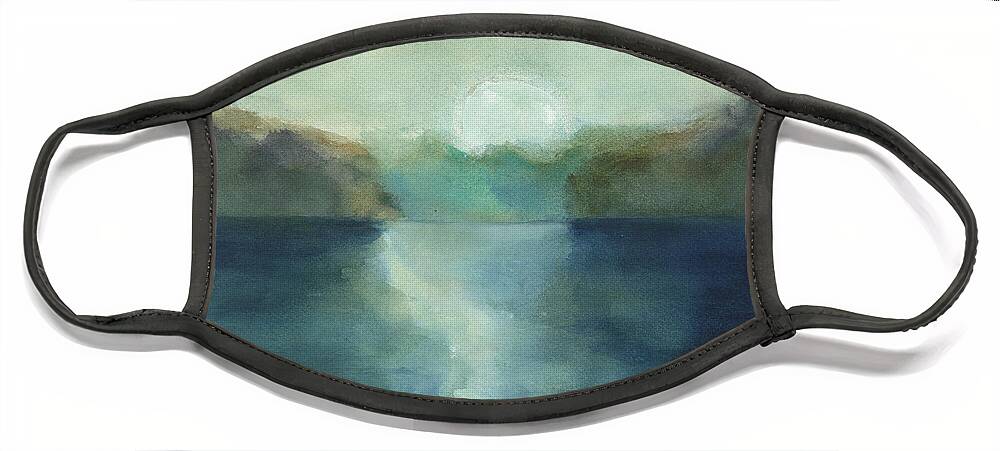 Moonglow Face Mask featuring the painting Moonglow by Frank Bright