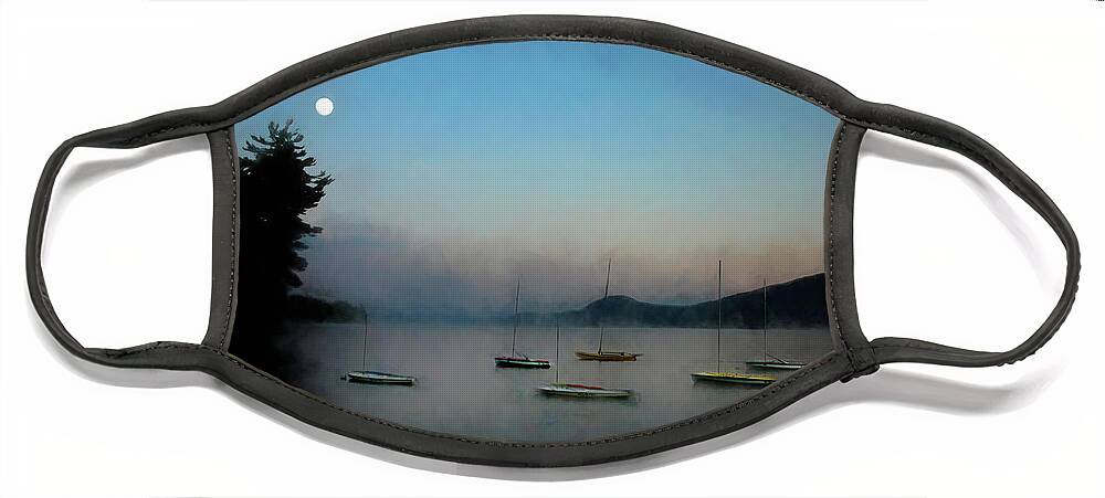 Moon Face Mask featuring the photograph Moonlight and Mist Over Mowglis by Wayne King
