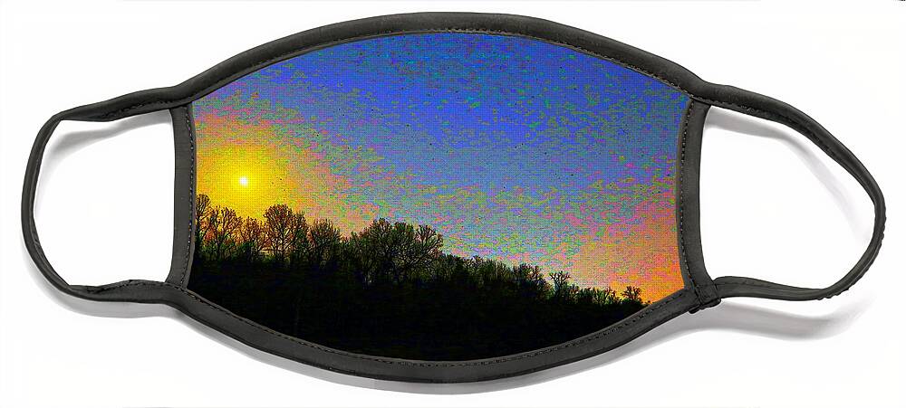 Scenic Face Mask featuring the photograph Moonrise Over the Meramac by Steve Warnstaff