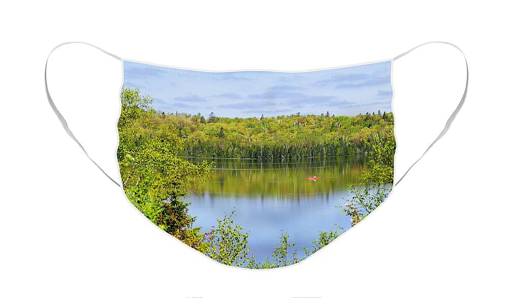Photography Face Mask featuring the photograph Morning Fishing by Larry Ricker