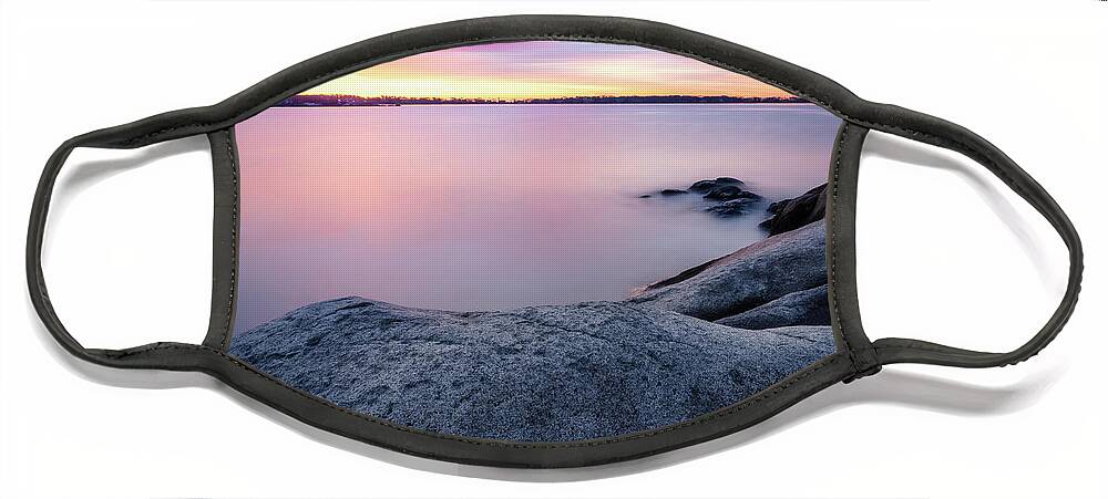 Stage Fort Park Face Mask featuring the photograph Morning Pastels,Stage Fort Gloucester MA. by Michael Hubley