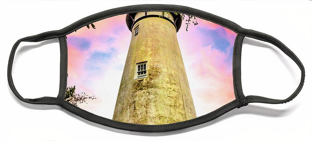 Lighthouse Face Mask featuring the photograph Mossy Trees around the Amelia Island Lighthouse by Debra and Dave Vanderlaan