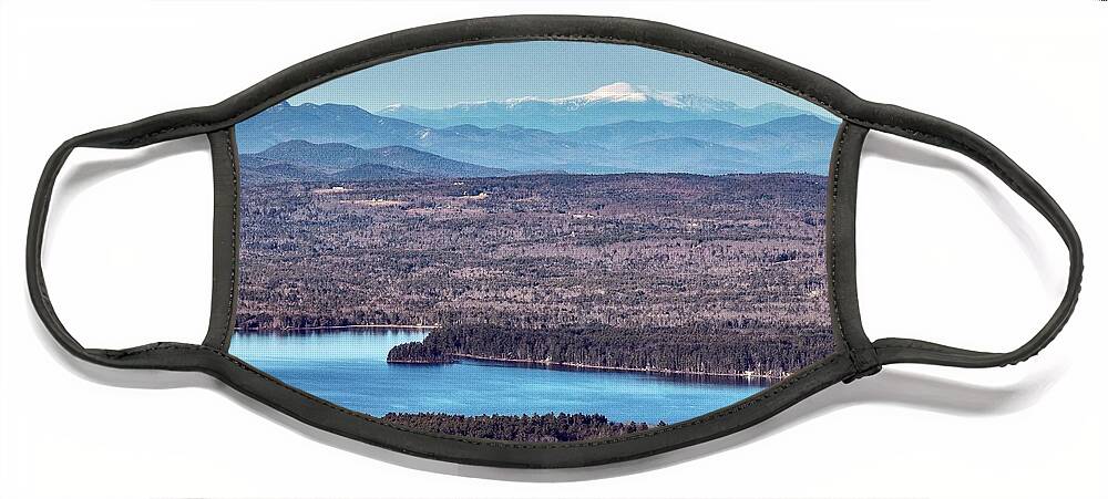  Face Mask featuring the photograph Mount Washington and Chocorua over Lake Wentworth by John Gisis