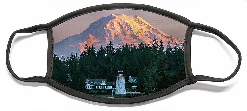 Mount Rainier Face Mask featuring the photograph Mountain Light by Clinton Ward