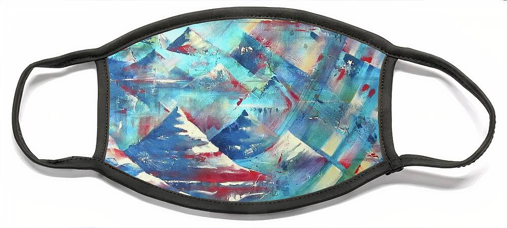 Mountains Face Mask featuring the painting Mountain Majesties by Pamela Kirkham
