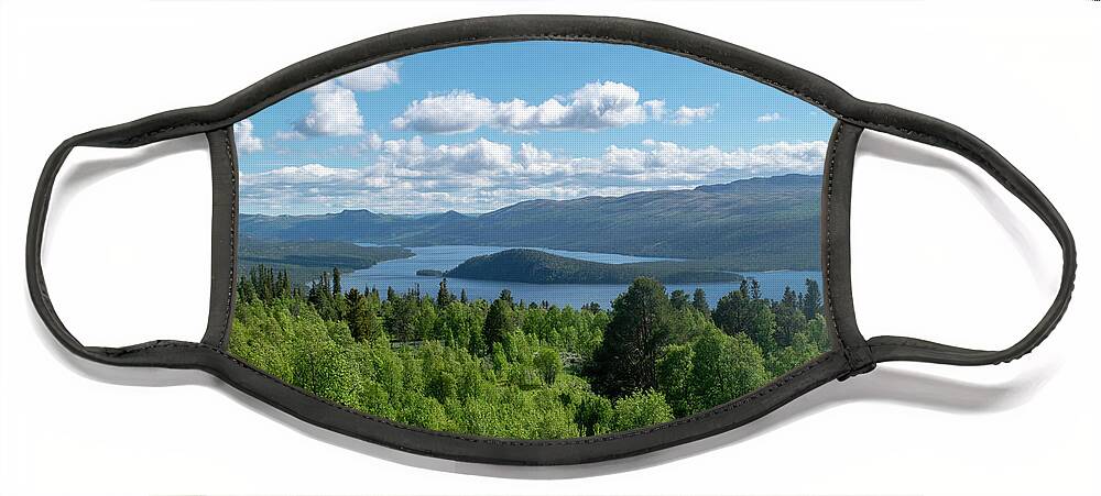 Landscape Face Mask featuring the photograph Mountainview from Langedrag by Gareth Parkes