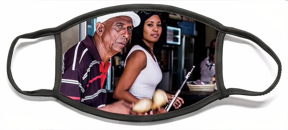 Cuba Face Mask featuring the photograph Music open to the street, Habana vieja. Cuba by Lie Yim