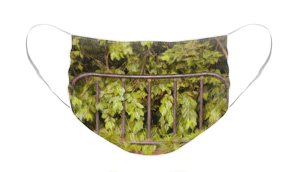 Footboard Face Mask featuring the photograph My Grandmother's Footboard by Diane Lindon Coy