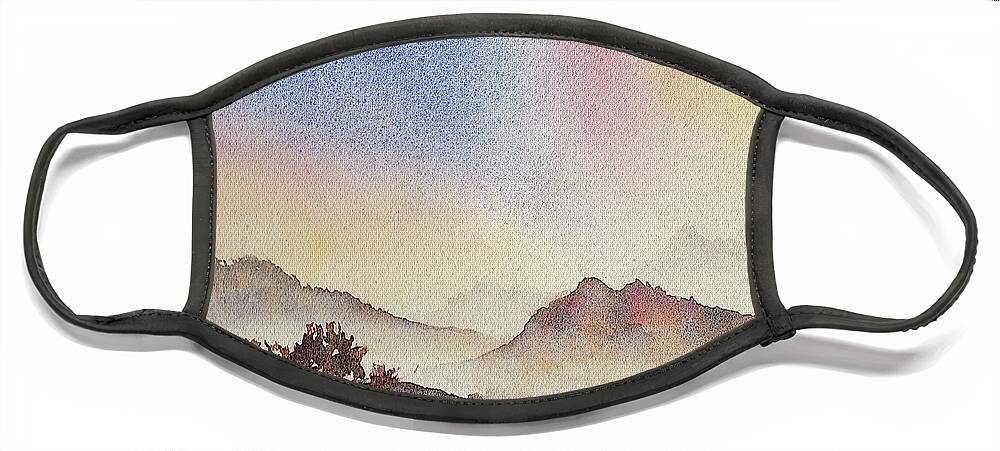 Hills Face Mask featuring the painting Mystic Hills No. 3 by Wendy Keeney-Kennicutt