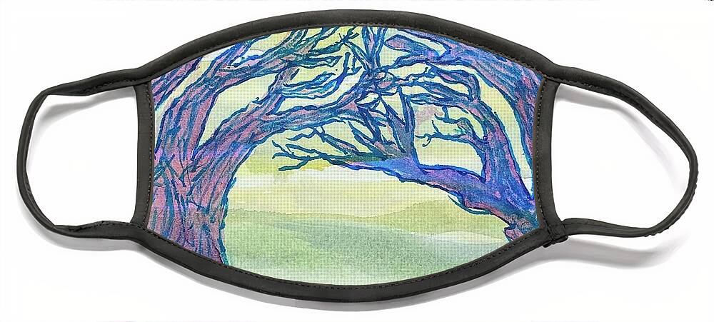Trees Face Mask featuring the painting Naked Trees #34 by Anjel B Hartwell