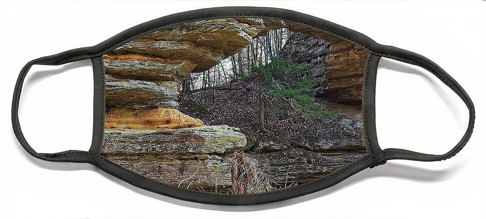 Natural Face Mask featuring the photograph Natural Bridge State Park, WIsconsin by Steven Ralser