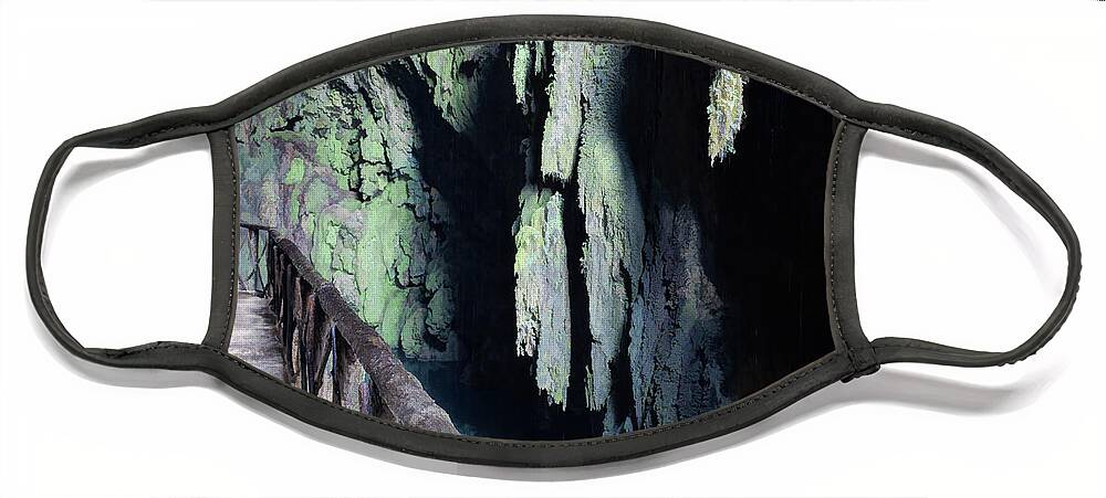 Canvas Face Mask featuring the photograph Natural park of the monastery of Piedra - Des-saturated Edition by Jordi Carrio Jamila