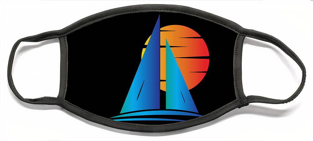 Cool Face Mask featuring the digital art Nautical Sailboat Sailing by Flippin Sweet Gear