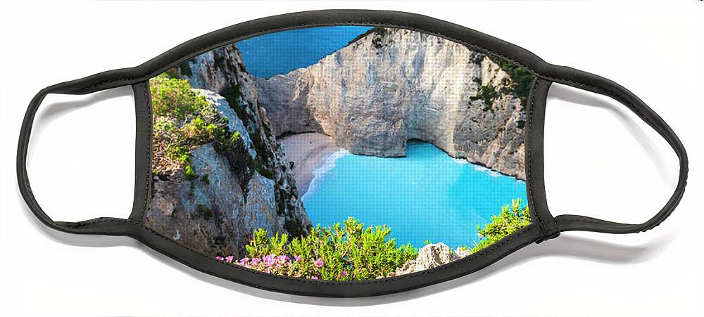 Greece Face Mask featuring the photograph Navagio Bay by Evgeni Dinev