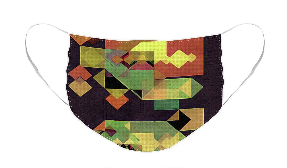 Geometrical Abstract Face Mask featuring the digital art Never Conform by Susan Maxwell Schmidt