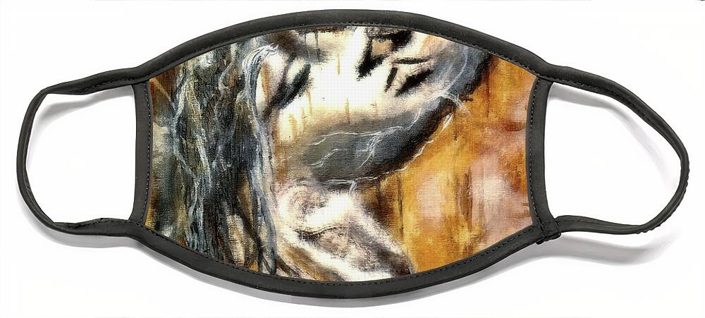  Face Mask featuring the painting Never our last by Emilio Arostegui
