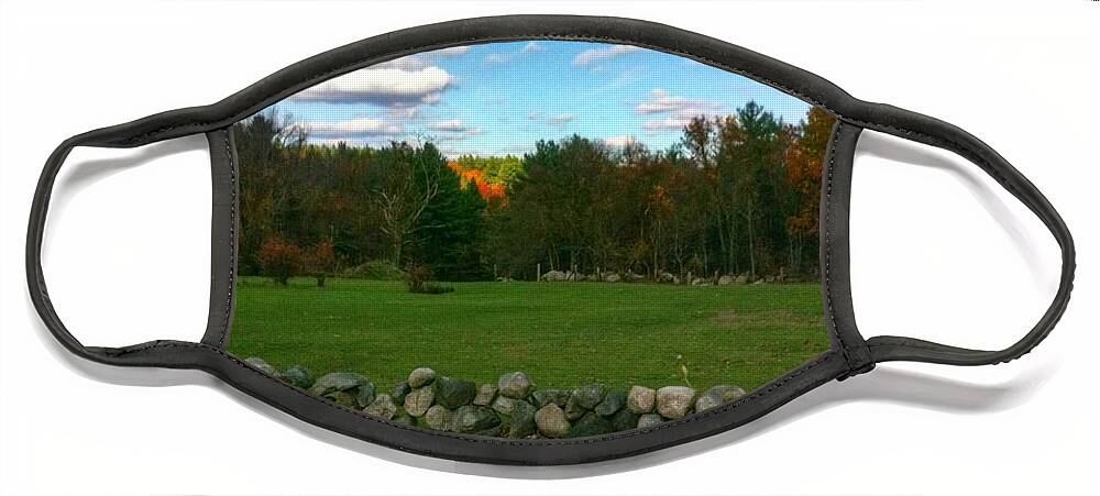 Landscape Face Mask featuring the photograph New England Autumn by Michael Dean Shelton