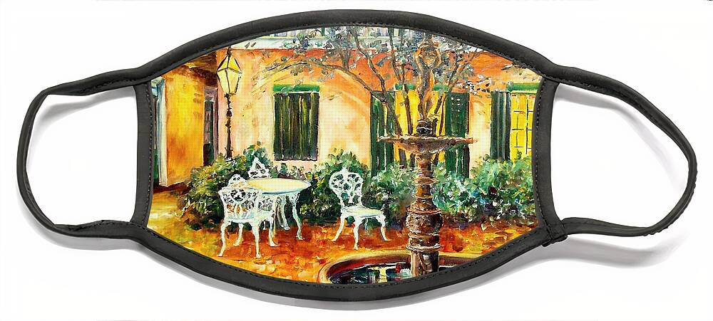 New Orleans Face Mask featuring the painting New Orleans Courtyard by Diane Millsap