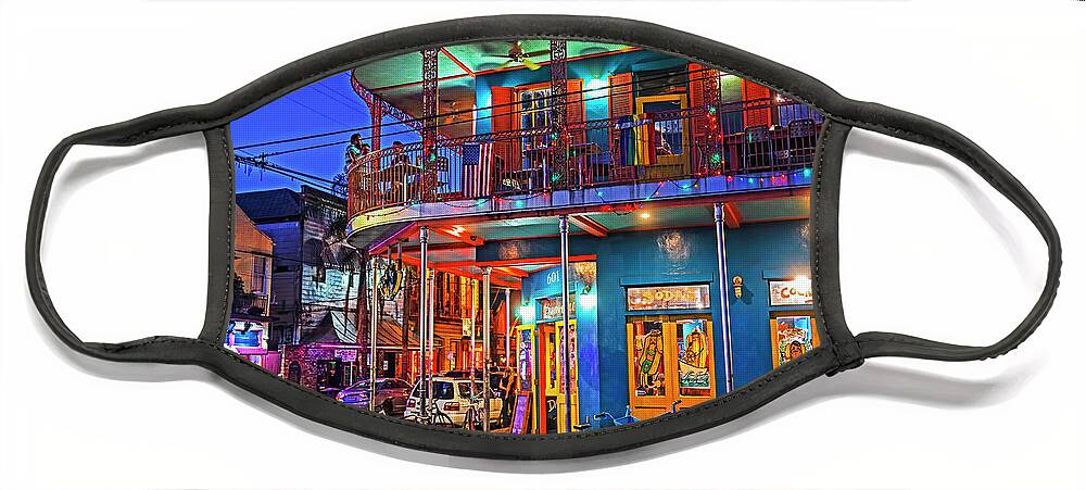New Face Mask featuring the photograph New Orleans Frenchmen Street Balcony New Orleans Louisiana LA by Toby McGuire