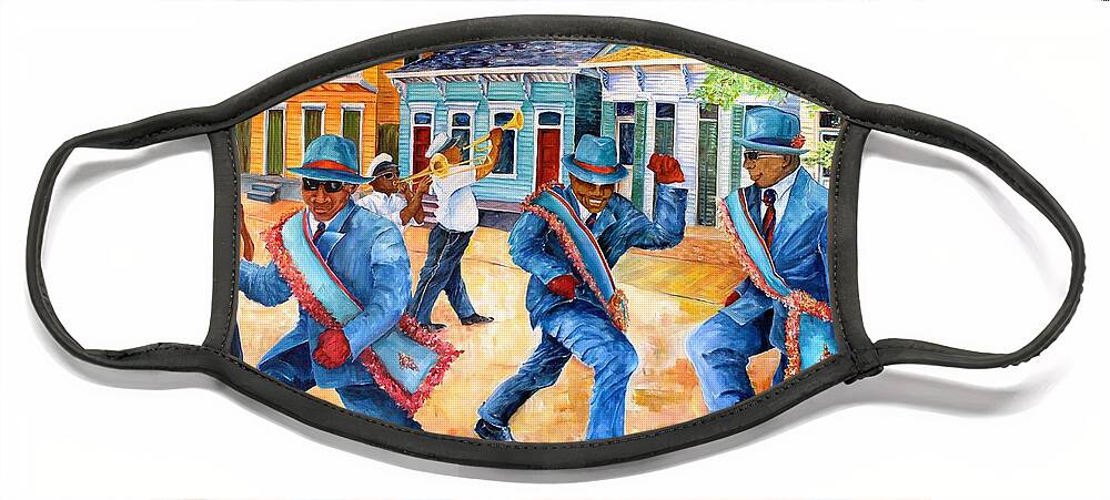 New Orleans Face Mask featuring the painting New Orleans Second Line by Diane Millsap
